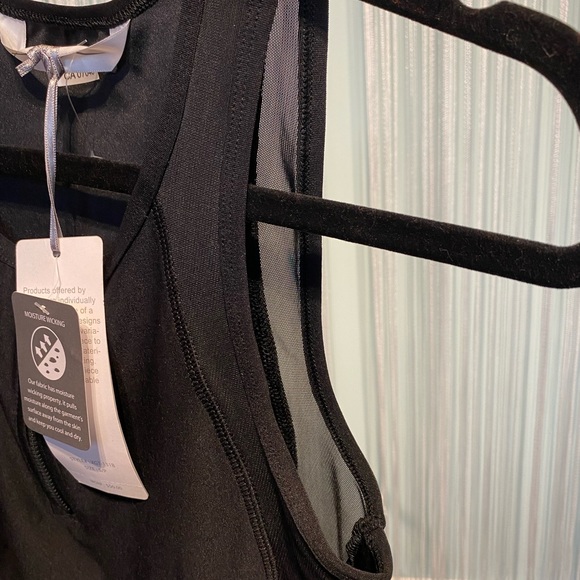 X by Gottex Black Sheer Exercise Top NWT Size Small - Picture 7 of 17